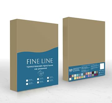 Простыня трикотажная на резинке Fine Line бежевый