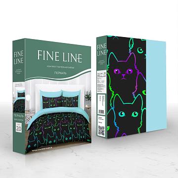 КПБ перкаль Fine Line рис.50236-1/24500-39 Ночные коты