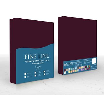 Простыня трикотажная на резинке Fine Line баклажан